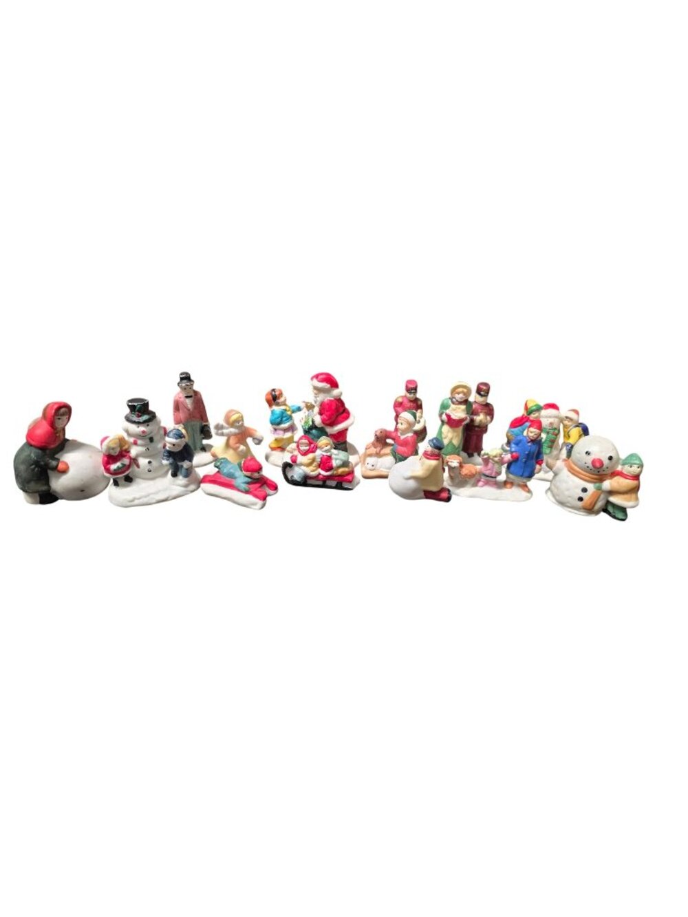 Large Lot Vintage Porcelain Christmas Village Accessories
